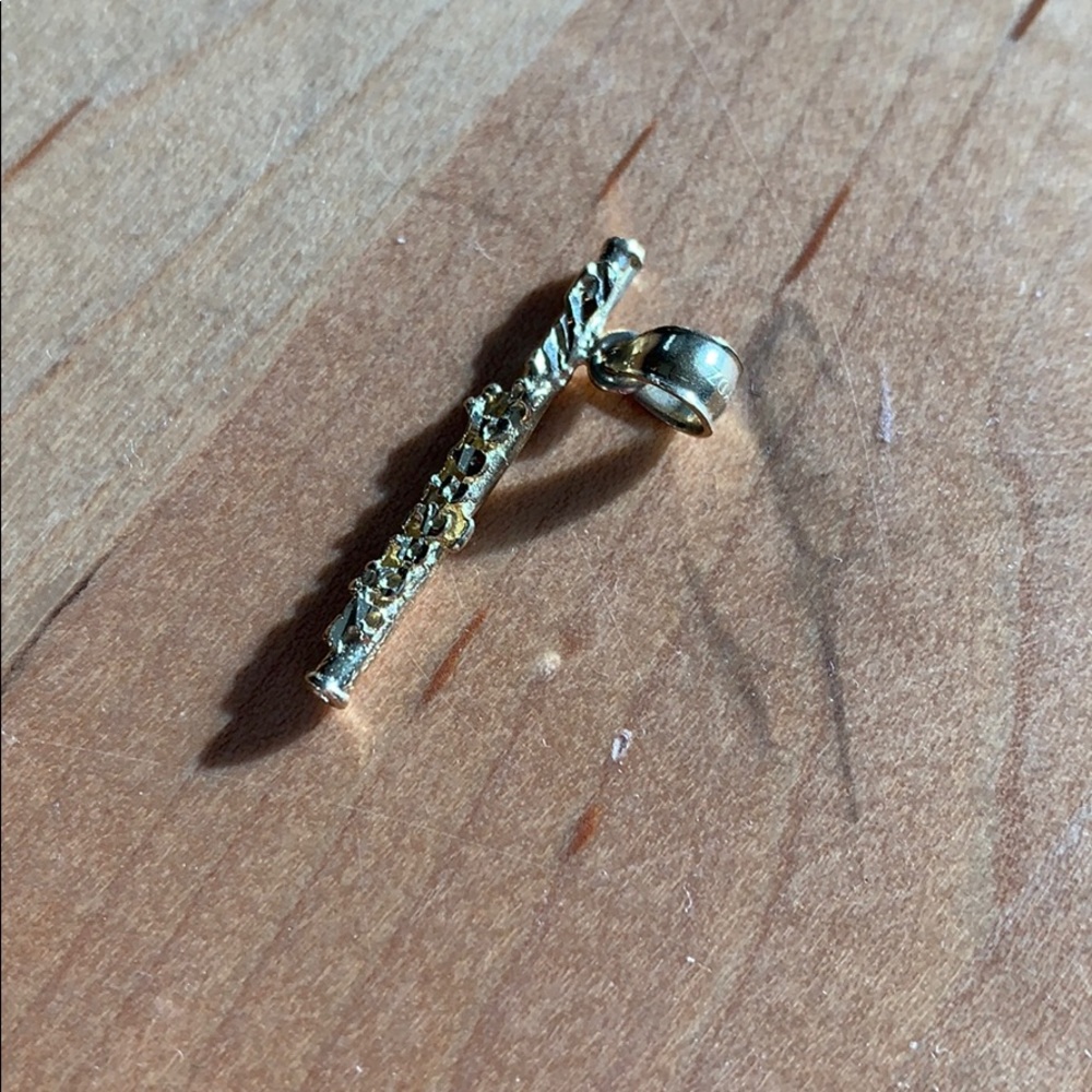 14k gold flute/piccolo charm